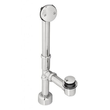 Westbrass All Exposed Tip Toe Bath Waste, 14" Make-Up, 17 Ga. Tubing in Polished Nickel D3251K-05